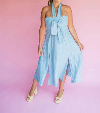 Aylaya - Pinstripe Halter Dress