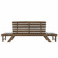 TOPMAX Outdoor Adjustable Patio Wooden Daybed Sofa Chaise Lounge with Cushions