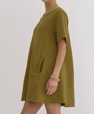 Entro - Vestido curto canelado liso