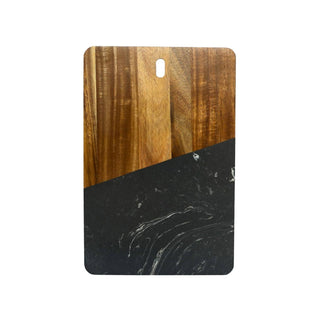 Creative Gifts International - Tabuleiro diagonal retangular em mármore e madeira de acácia