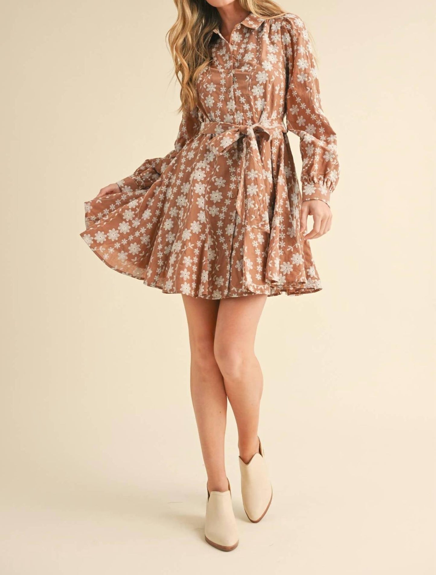 &Merci - Floral Embrodiered Mini Dress