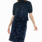 Nicole Miller - Sophia Velvet Sequin Knee Length Skirt