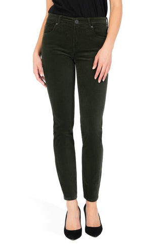 Diana Stretch Corduroy Skinny Pants - Artichoke