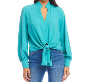 Karen Kane - Long Sleeve Tie-Front Top