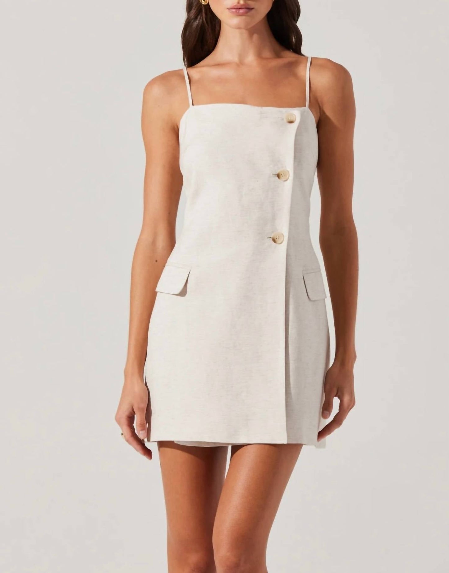 Astr - Azria Button-Front Wrap Dress