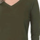 Zenana - Cotton V-neck Long Sleeve