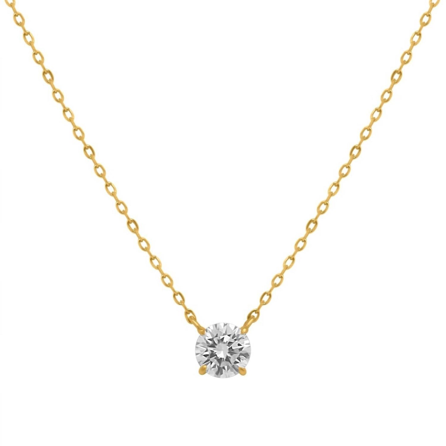Allyanna Gifts - Women's Prong Round Moissanite Necklace