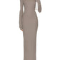Eterne - Long Sleeve Crewneck Maxi Dress