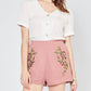 Entro - Floral Embroidered Shorts