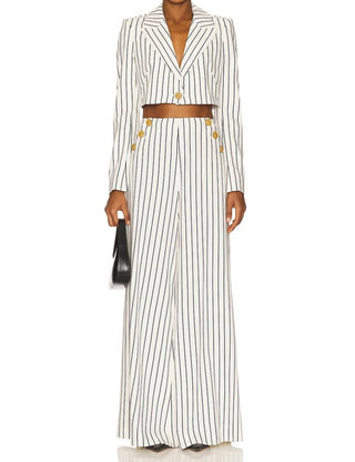 L'Agence - Kingston Striped Wide-leg Pant