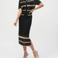 Joseph Ribkoff - Sweater Knit Open Stitch Stripe Skirt