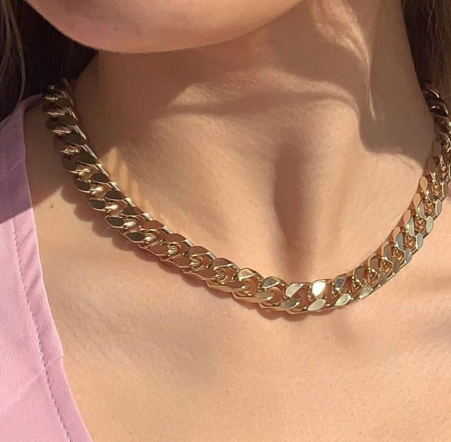 Eklexic - Women's Curb Chain Necklace
