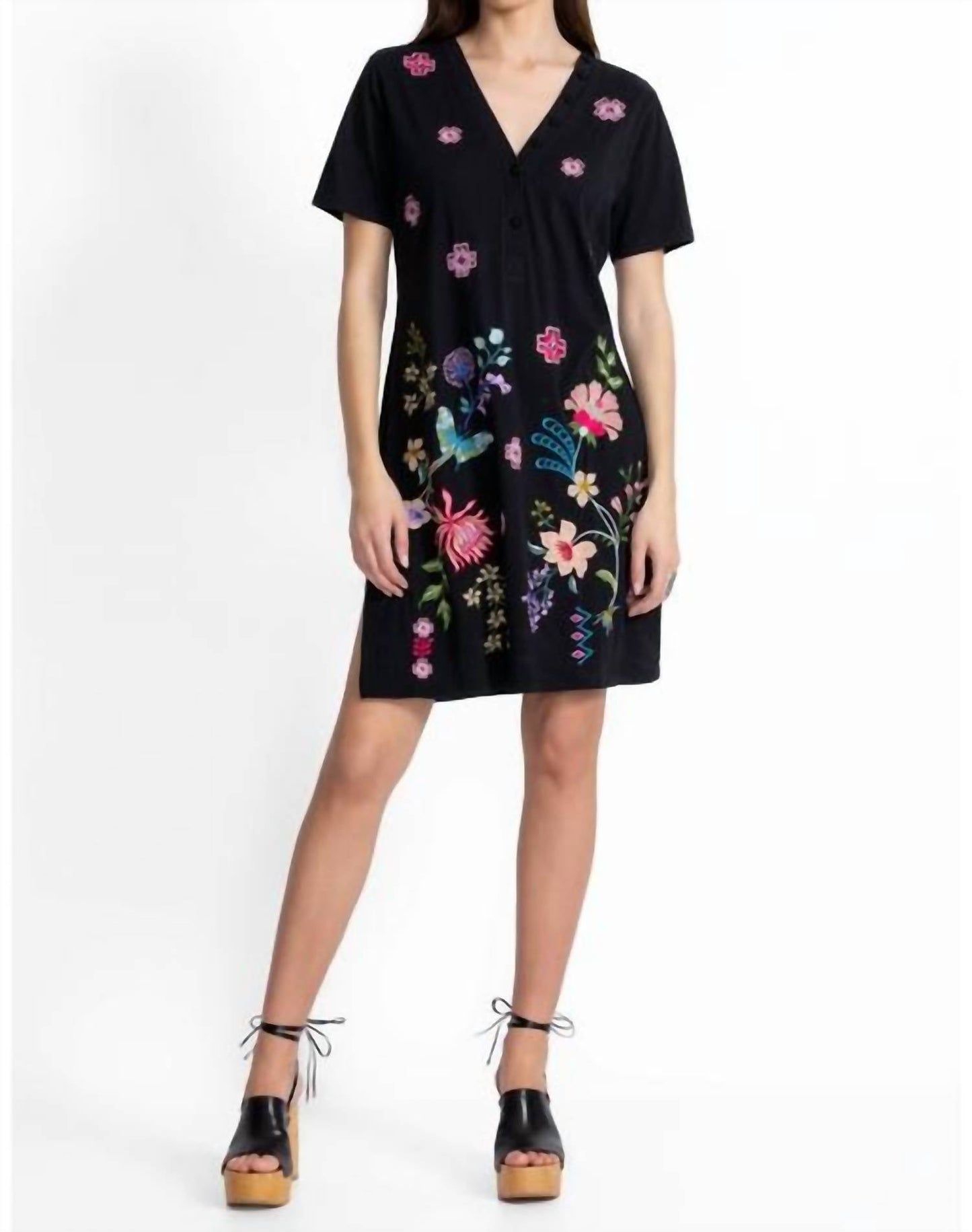 Johnny Was - BUTTON NECK KNIT DRESS MAUREEN