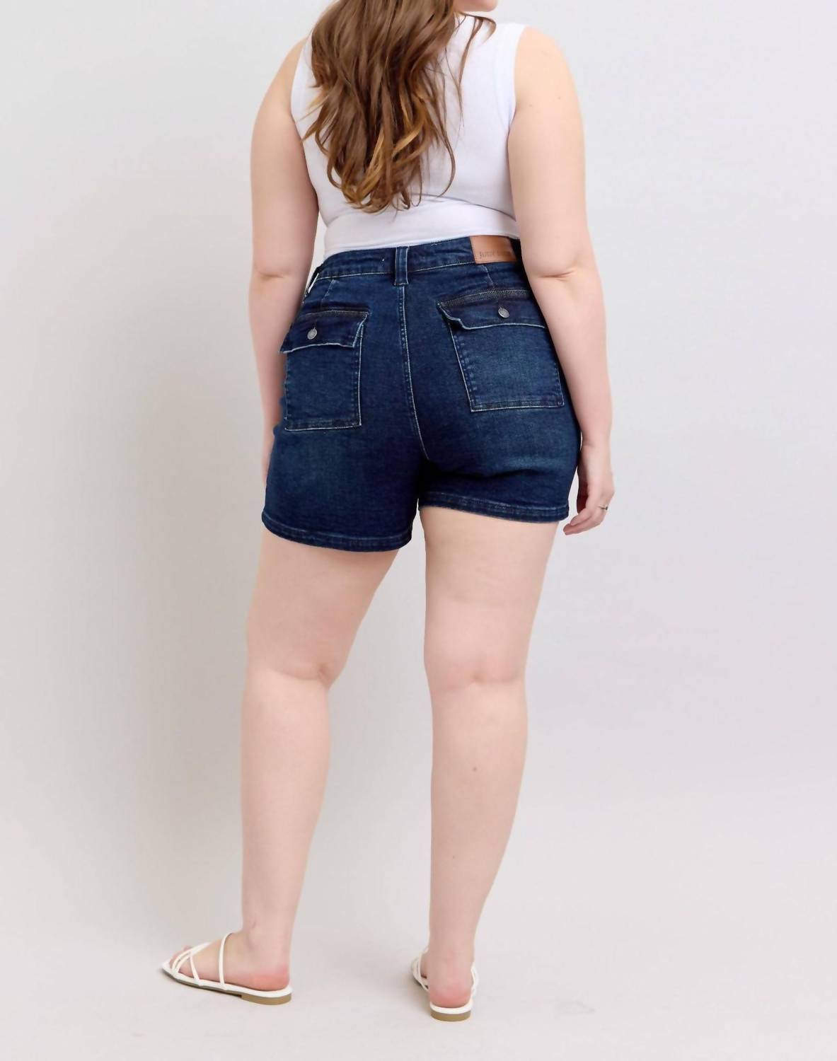 Judy Blue - High Waist Back Flap Pocket Denim Short