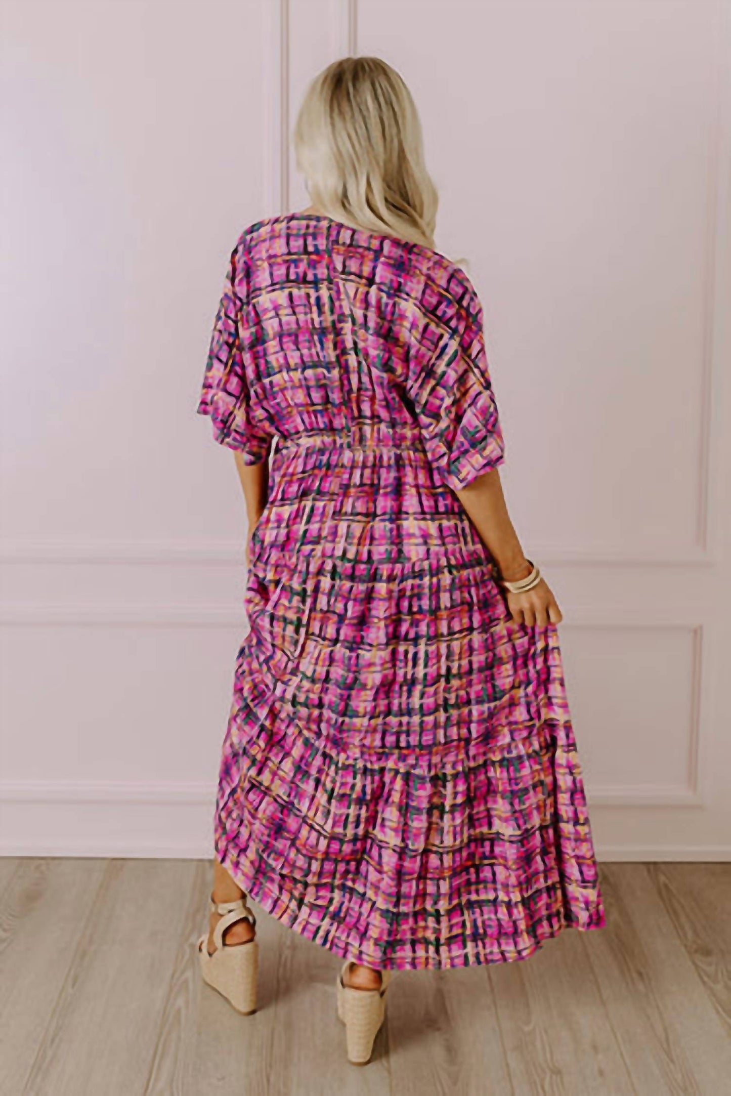 Entro - Pretty in Plaid Maxi Dress