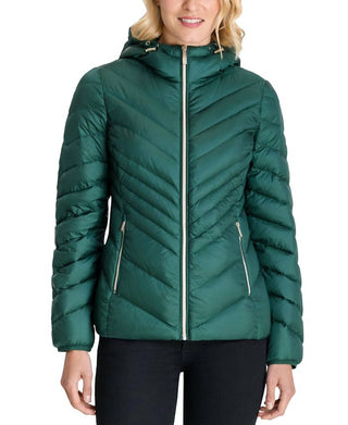 Michael Kors - Women's Chevron Hooded Down Packable Coat