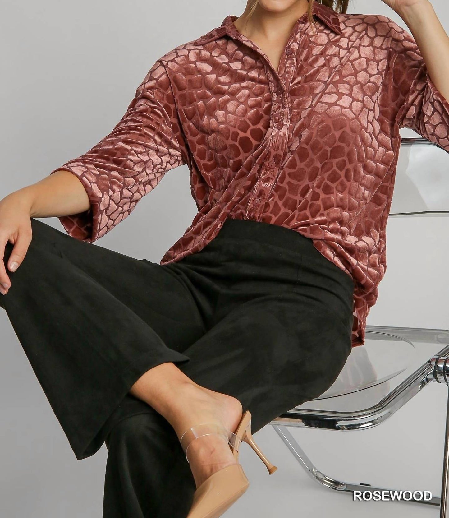 Umgee - Burnout Animal Velvet Top