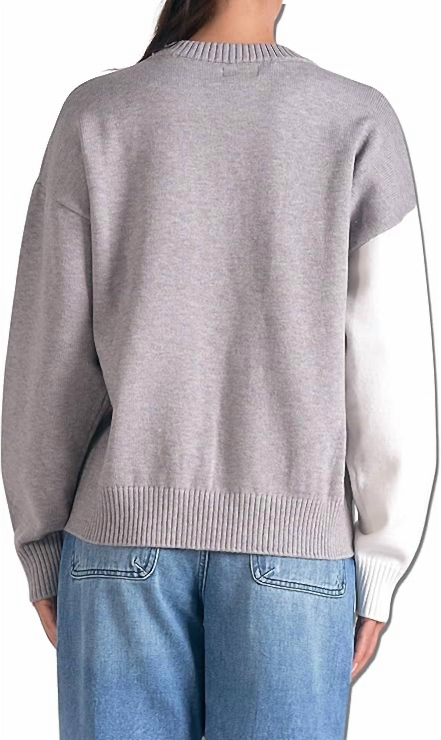 Elan - "love" Color Block Sweater