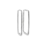 Deluxe Jewelry Ltd - Women's Mega Rectangle Pave Diamond Hoop Earrings