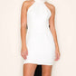 B.Right - Halter Ditsy Floral Jacquard Mini Dress