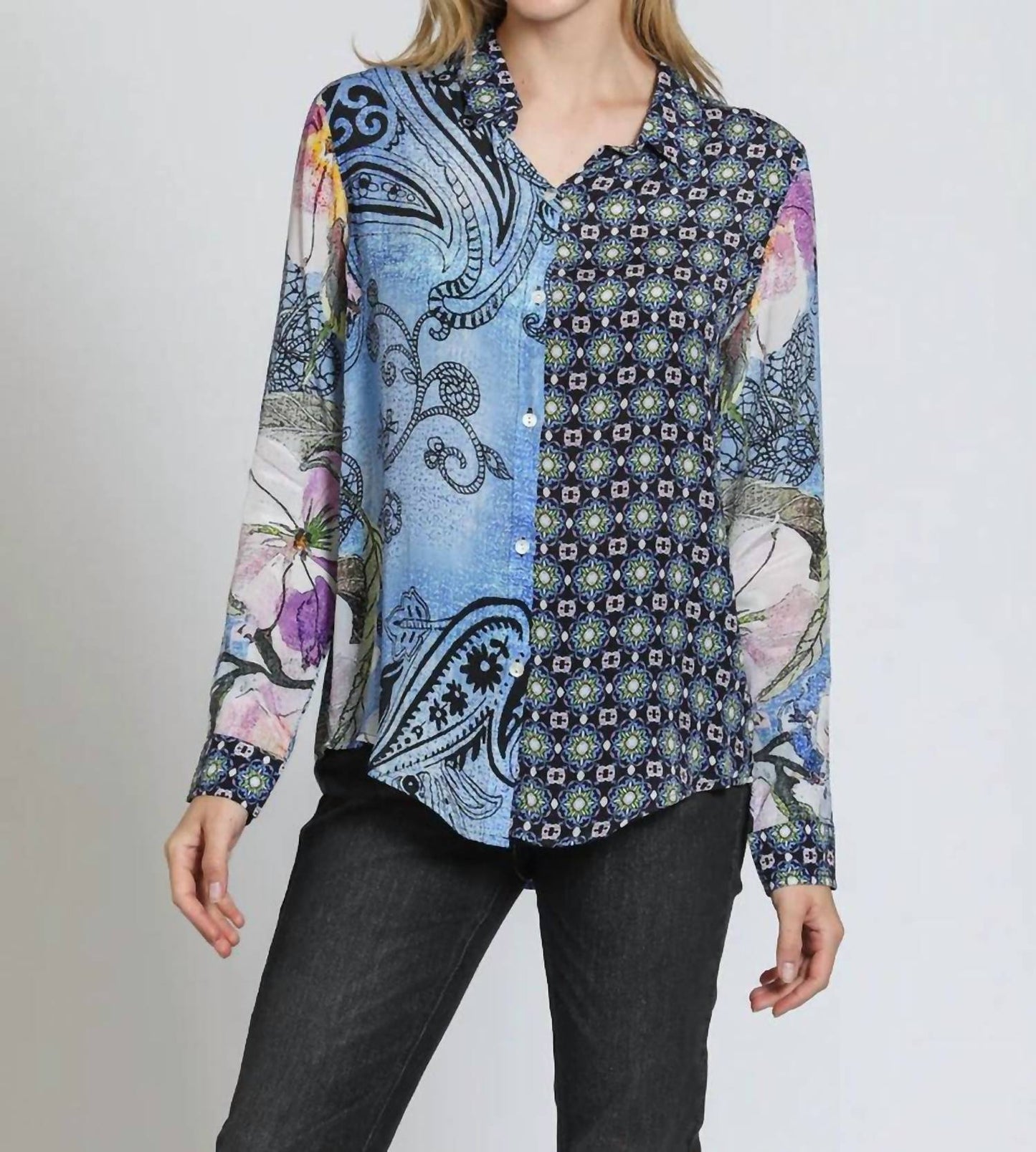 Apny - Button-up W Roll-up Sleeve Shirt