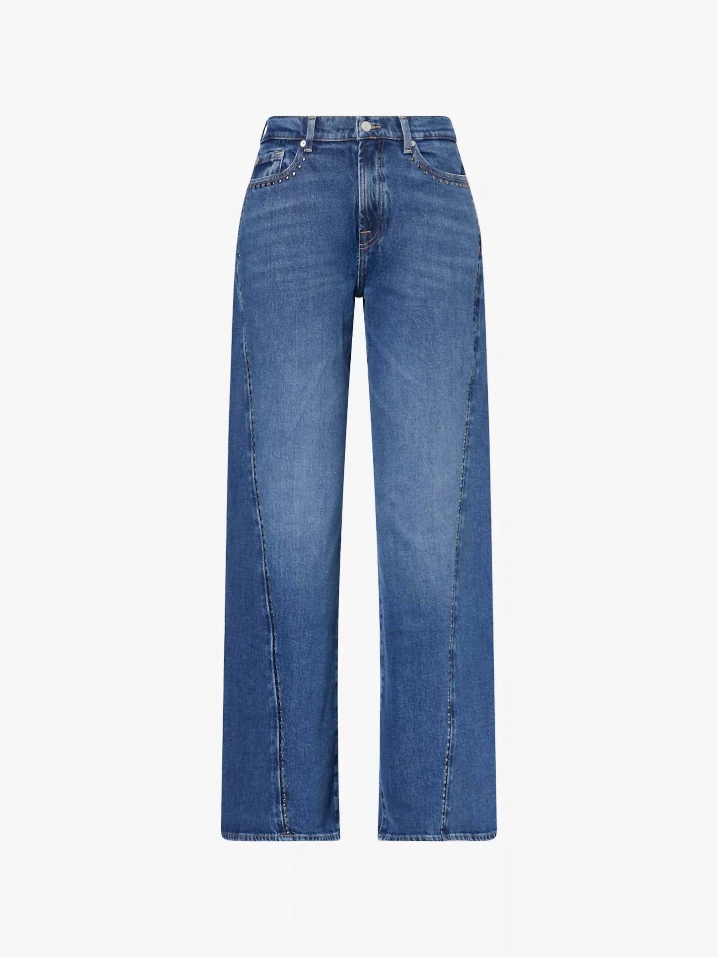 7 For All Mankind - Twisted Lotta With Studs Wide Leg Jeans
