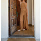 Miou Muse - Eyelet Slit Wide Leg Pant