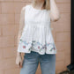 Mable - Embroidered Peplum Tank Top
