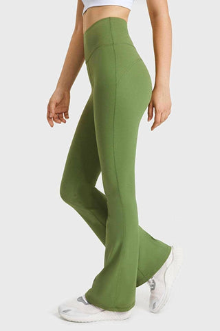 Trendsi - Calça de ioga flare com cintura elástica