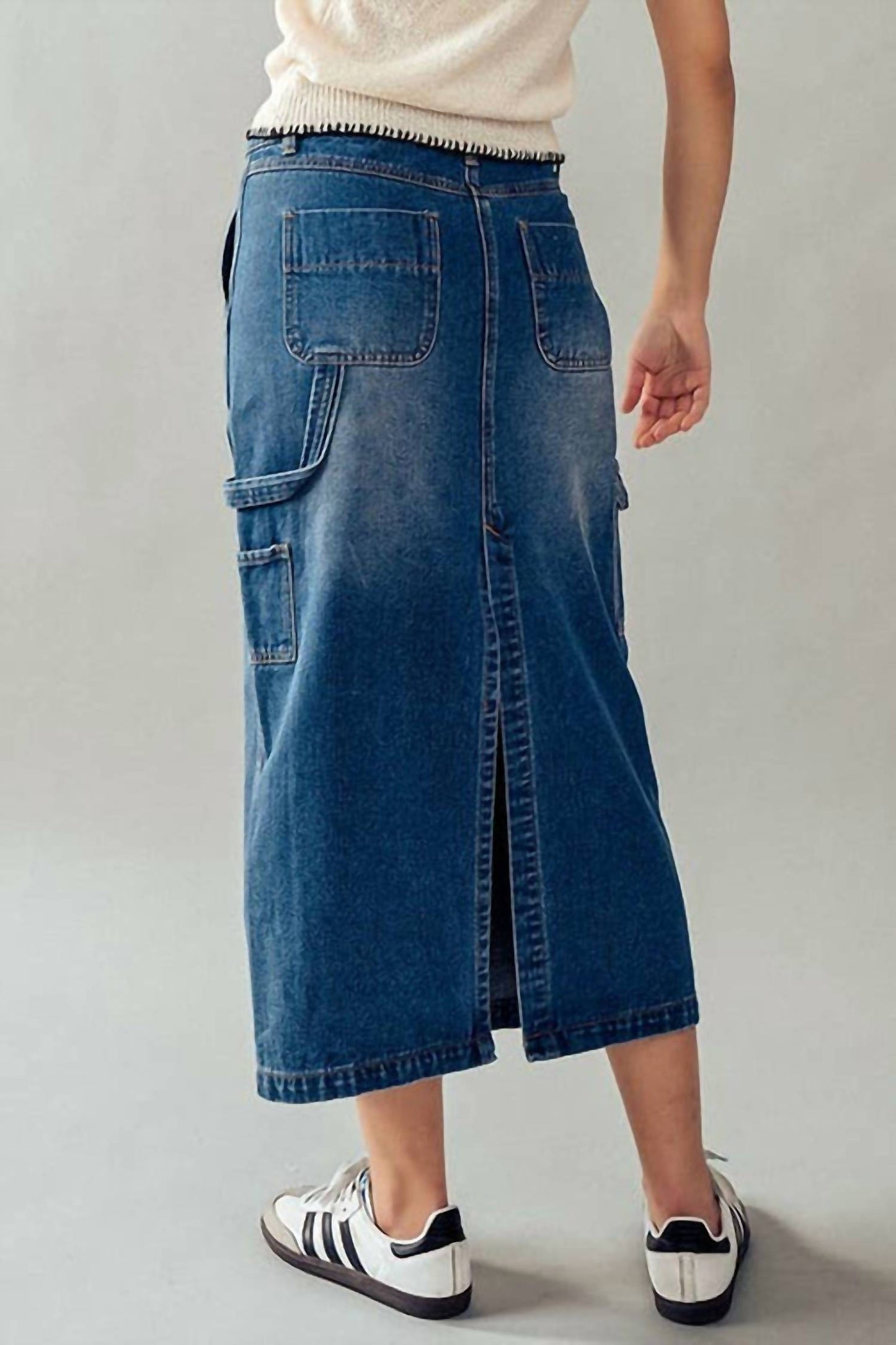 Angel Kiss - Cargo Jean Maxi Skirt