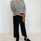Elliott Lauren - Stripe Ruched Sleeve Tee
