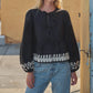Aaron & Amber - Embroidered Peplum Blouse