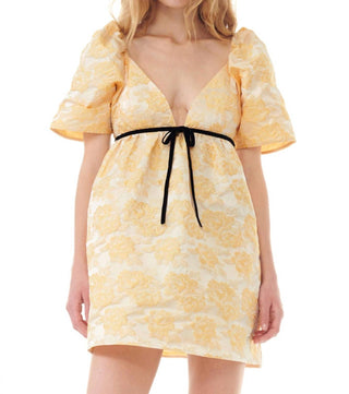 Ganni - Vestido curto em jacquard botânico