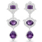 6.97 Carat Genuine Amethyst and White Topaz .925 Sterling Silver Earrings