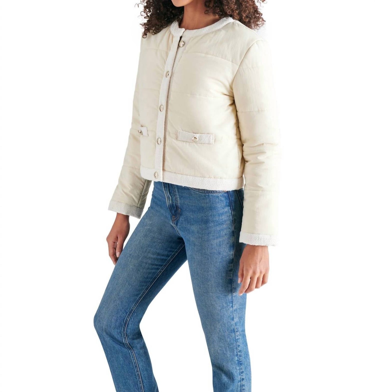 Steve Madden - Coppelia Tweed-trim Puffer Jacket