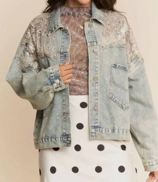 Davi & Dani - Mesh Stiching Button Down Jacket