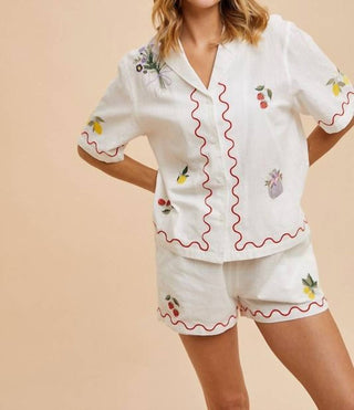 In-Loom - Avery Embroidered Short Set