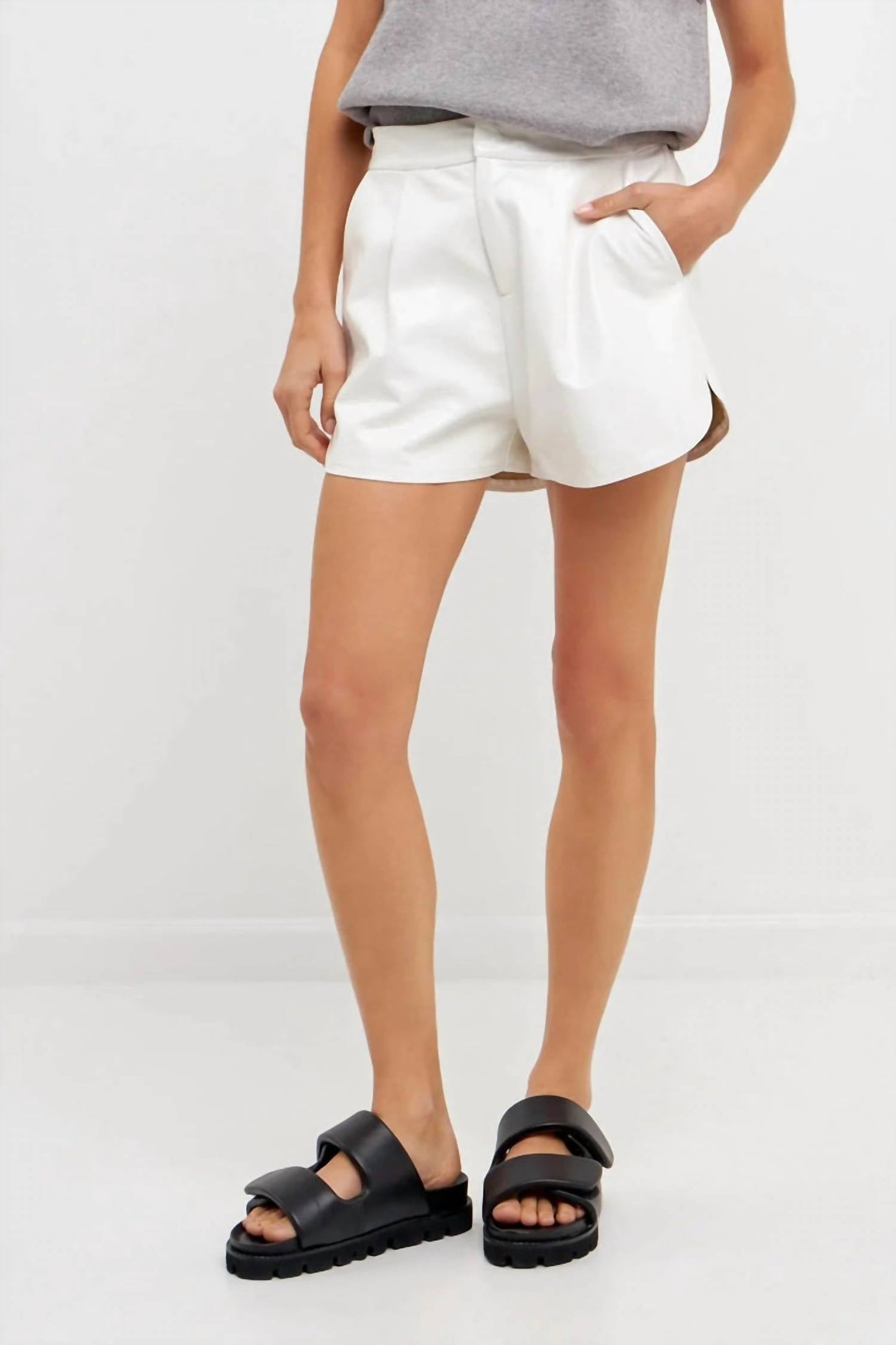Grey Lab - Sasha Faux Leather Shorts
