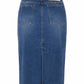 Ami - Women's Pencil Denim Midi Skirt