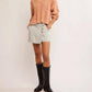Free People - Washed Cable V-neck Sweater