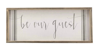 Paris Loft - Be Our Guest Wood Framed Wall Sign Plaque