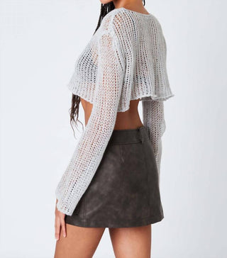 Cotton Candy La - Mid Rise Faux Leather Cargo Skirt