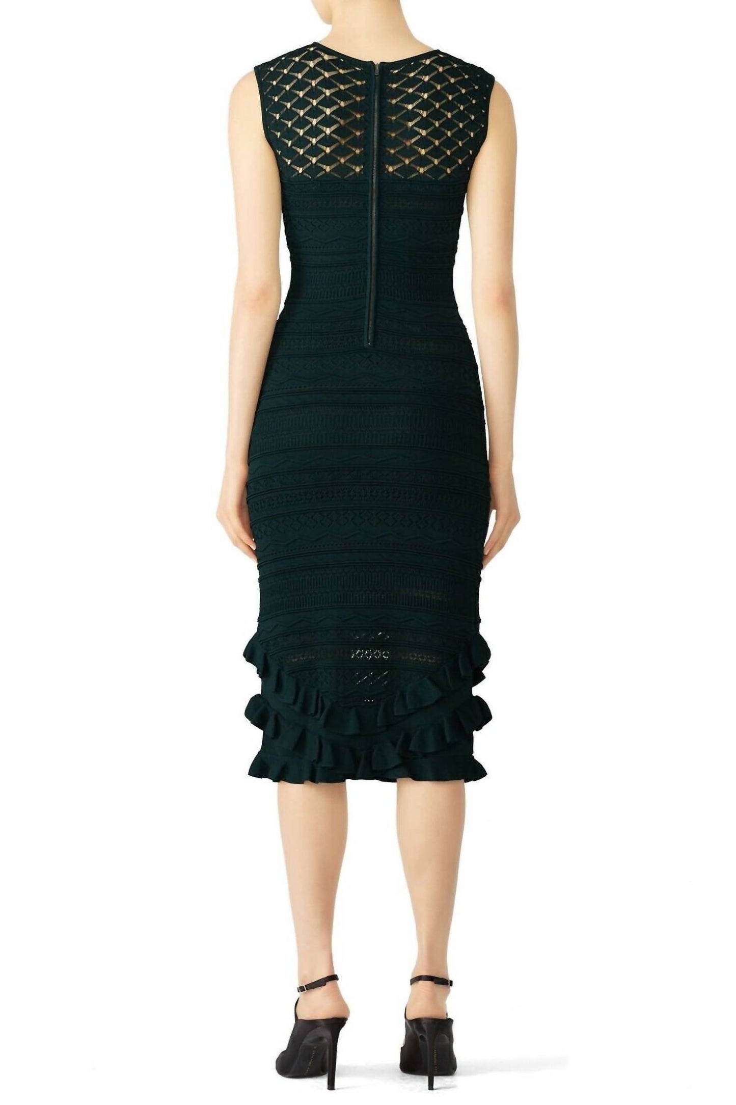 Sachin & Babi - Skye Knit Ruffle Bodycon Sleeveless Dress
