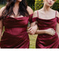 Ladivine - Satin Off The Shoulder Bridesmaids Prom Dress