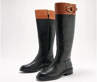 Vince Camuto - Botas de montaria femininas em couro andaluz