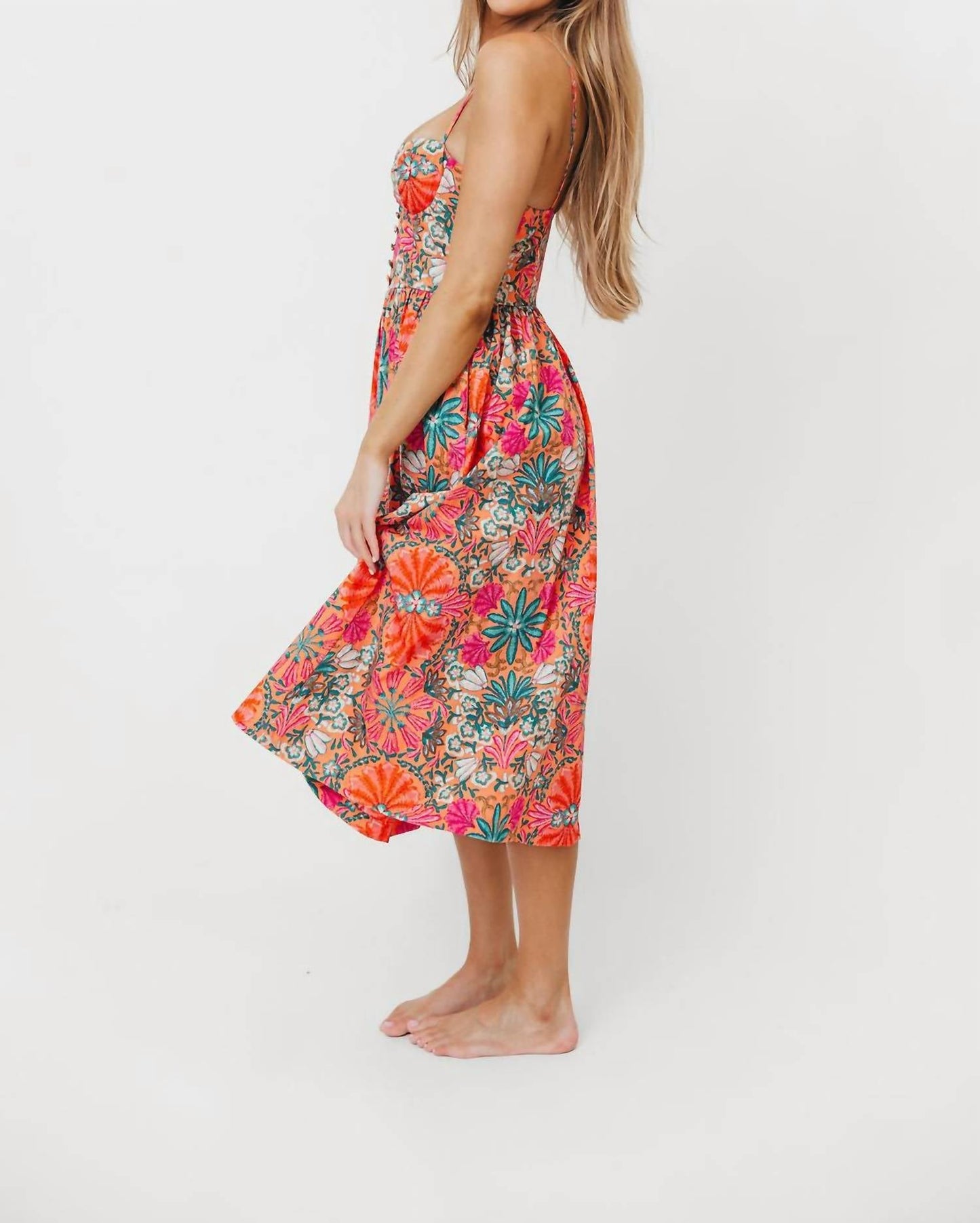 Olivaceous - Splash Midi Dress