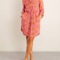 Tribal - Roll-up Sleeves Mini Dress