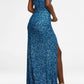 Ashleylauren - Sequin Halter Gown