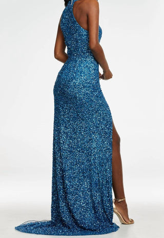 Ashleylauren - Sequin Halter Gown