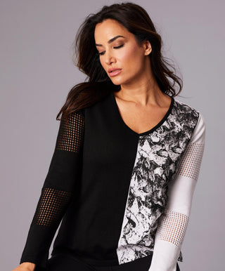 Angel Apparel - Abstract V-Neck Top